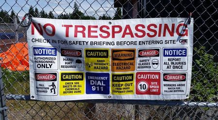 Caution No Trespassing Sign