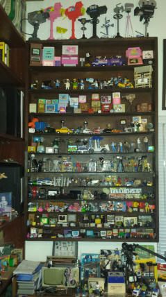 Shelf With a toy collection. 